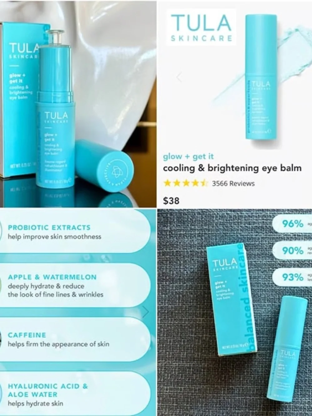 *BRAND NEW* Tula Skincare Glow & Get It Eye Balm